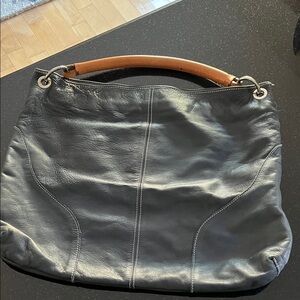 Blue Leather shoulder Bag